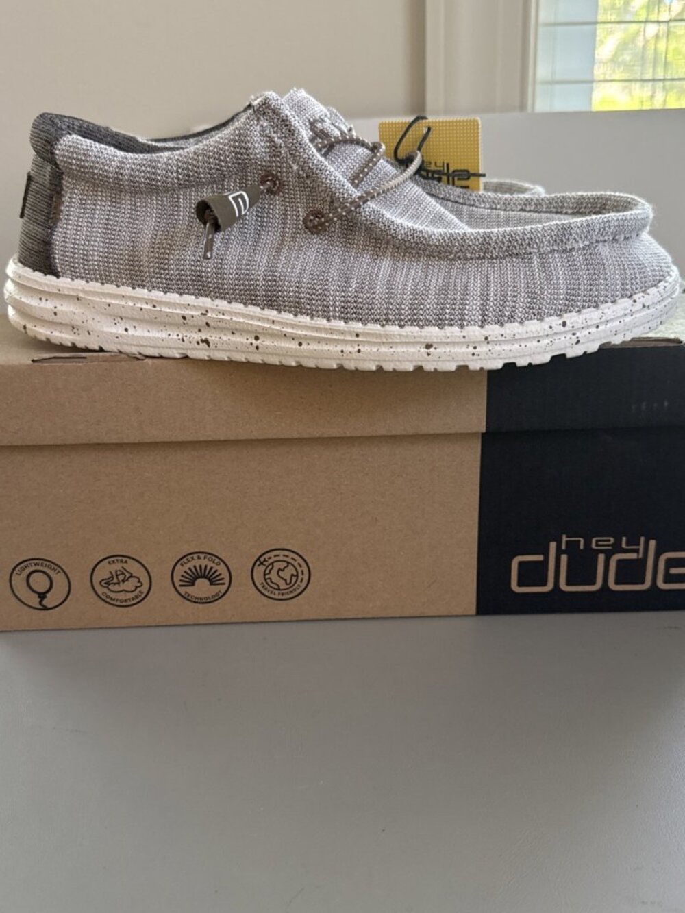 Hey Dude Wally Stretch Men's Size 7 Limestone Casual New